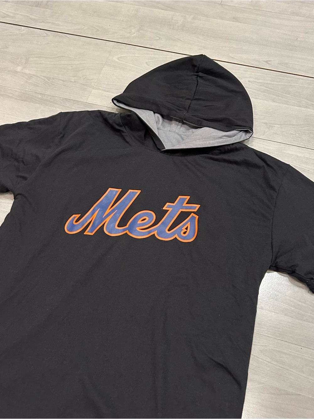 New York Mets Reversible Hoodie Short Sleeve 9/18/24 SGA Men’s L Black Gray MLB